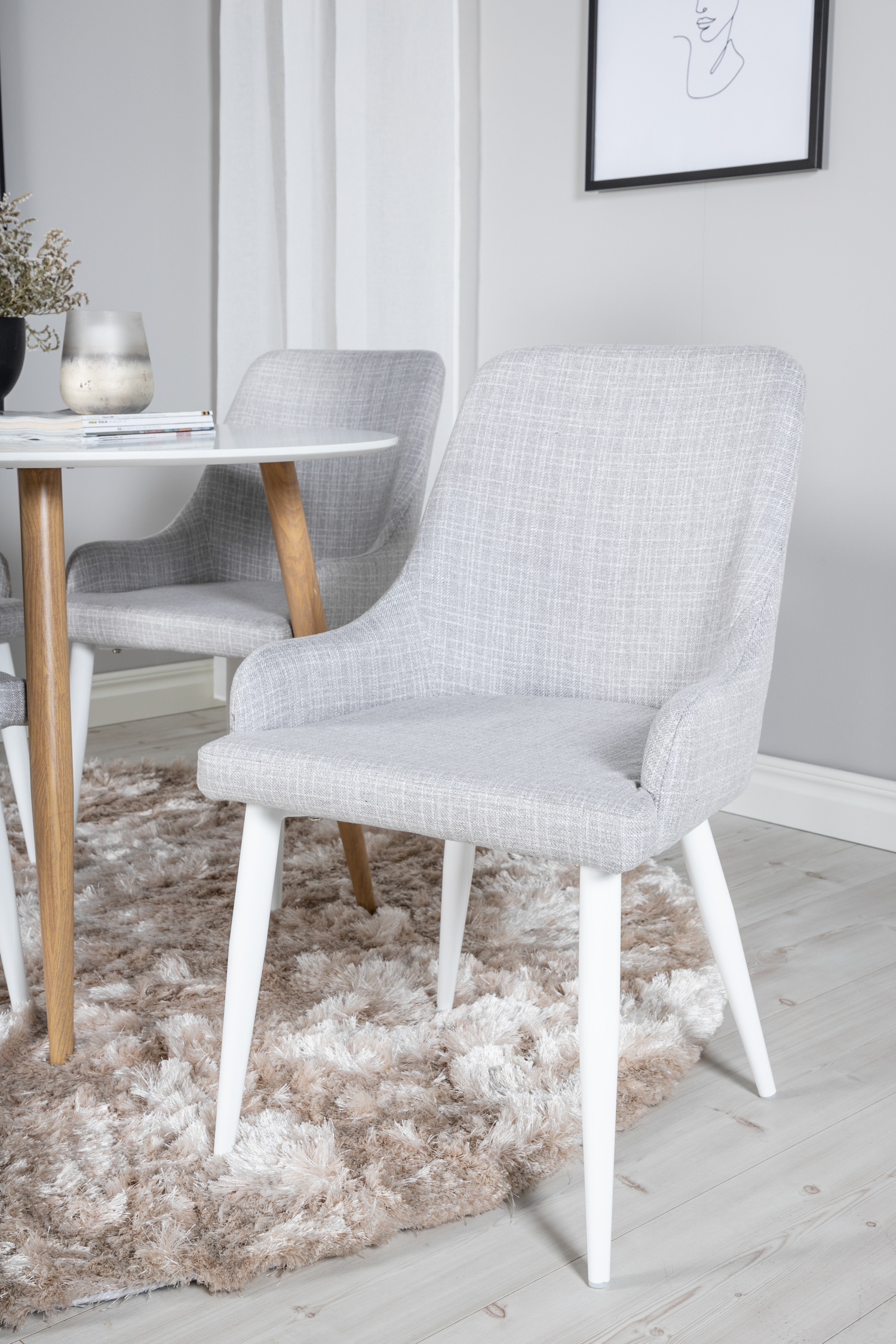 Söögitoakomplekt Dallas 299 (Helehall + Valge)