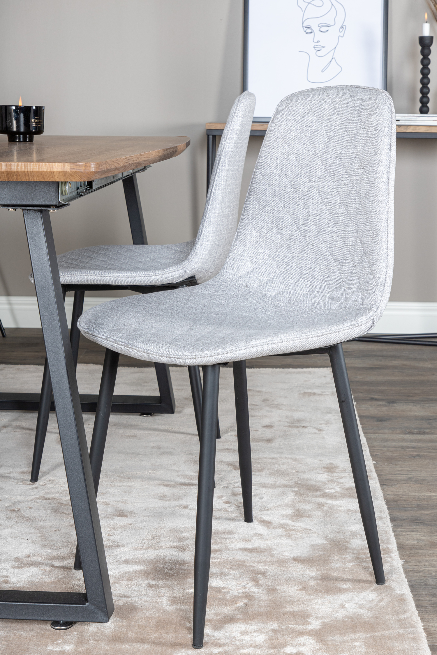 Söögitoakomplekt Dallas 336 (Helehall + Must)