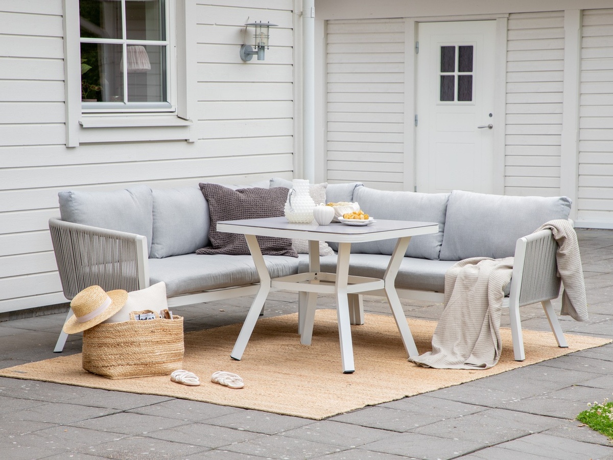 Aiamööblikomplekt Dallas 1069 (Valge + Hall)