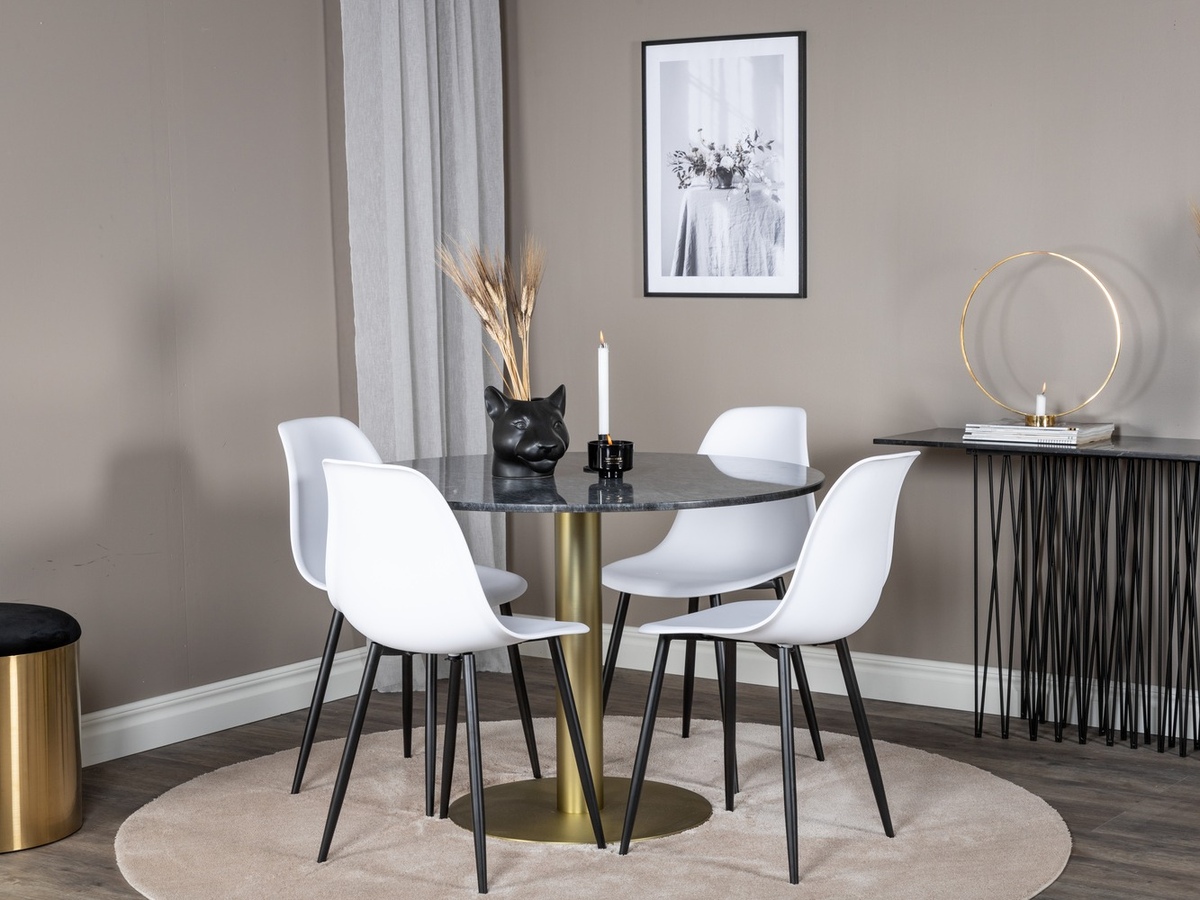 Söögitoakomplekt Dallas 1214 (Valge + Must)