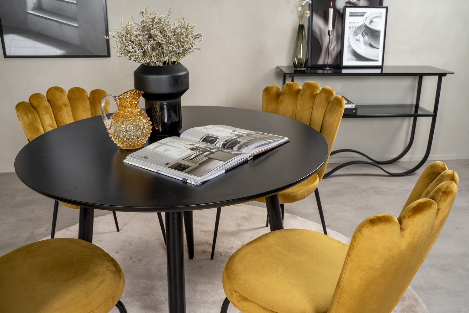 Söögitoakomplekt Dallas 1264 (Kollane + Must)