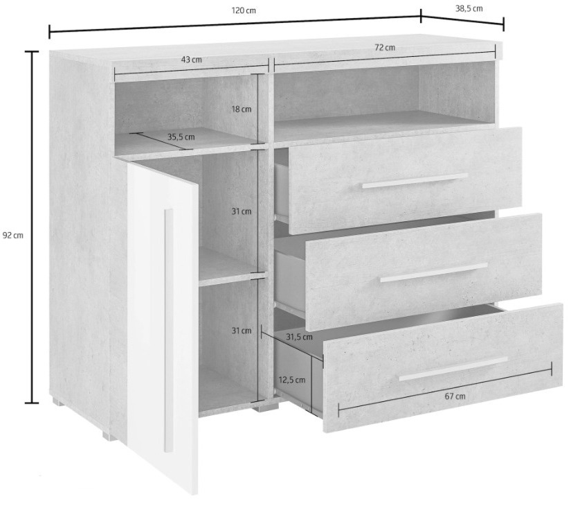 Kummut Sorciro 102 (Pähkel + Tume tamm)