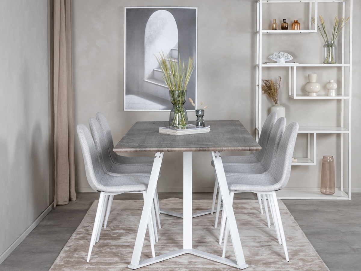 Söögitoakomplekt Dallas 1804 (Helehall + Valge)