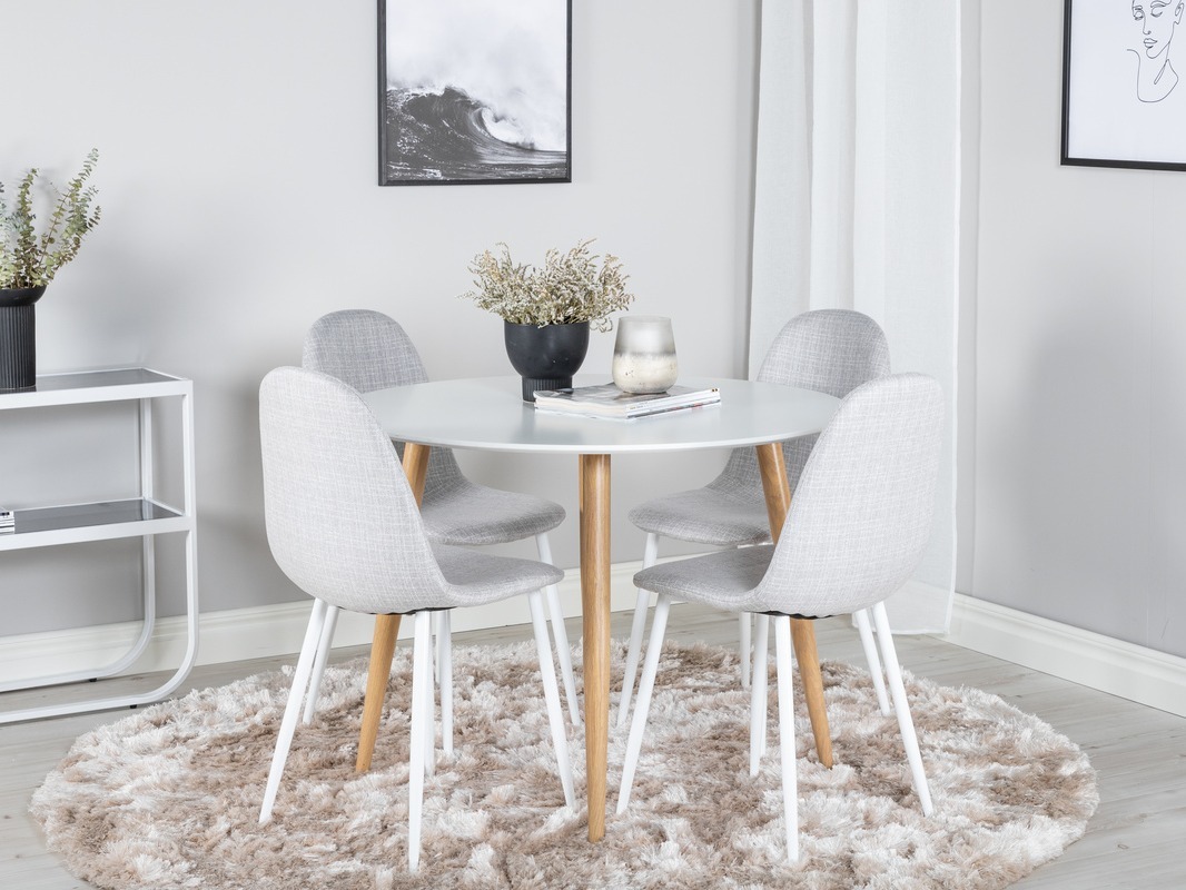 Söögitoakomplekt Dallas 291 (Helehall + Valge)