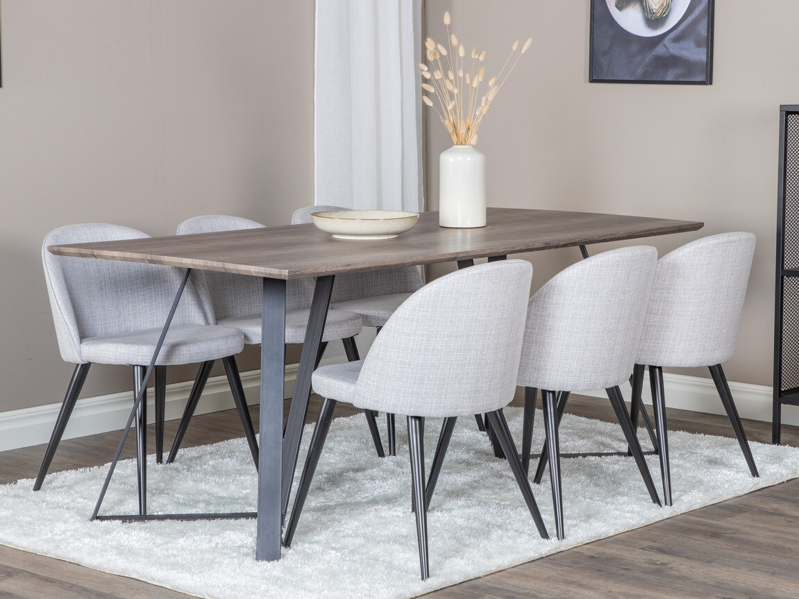 Söögitoakomplekt Dallas 340 (Helehall + Must)