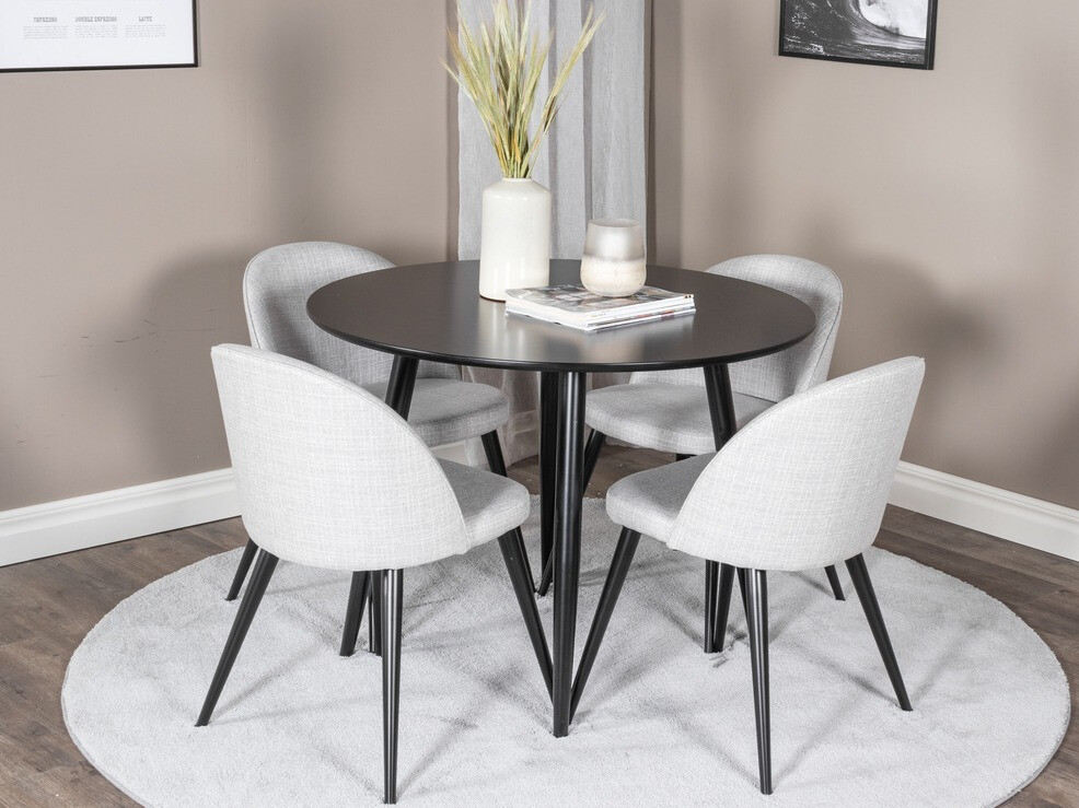 Söögitoakomplekt Dallas 343 (Helehall + Must)