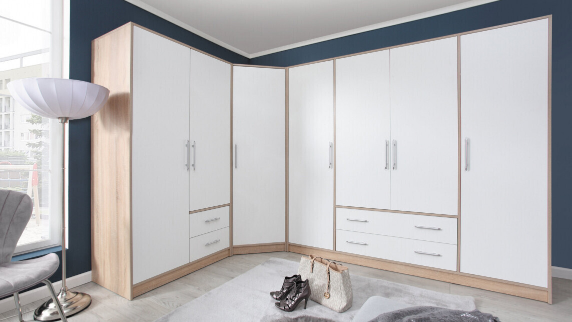 Riidekapp Cavmero 105 (Sonoma tamm + Valge)