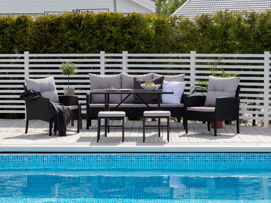 Aiamööblikomplekt Dallas 2473 (Must + Hall)