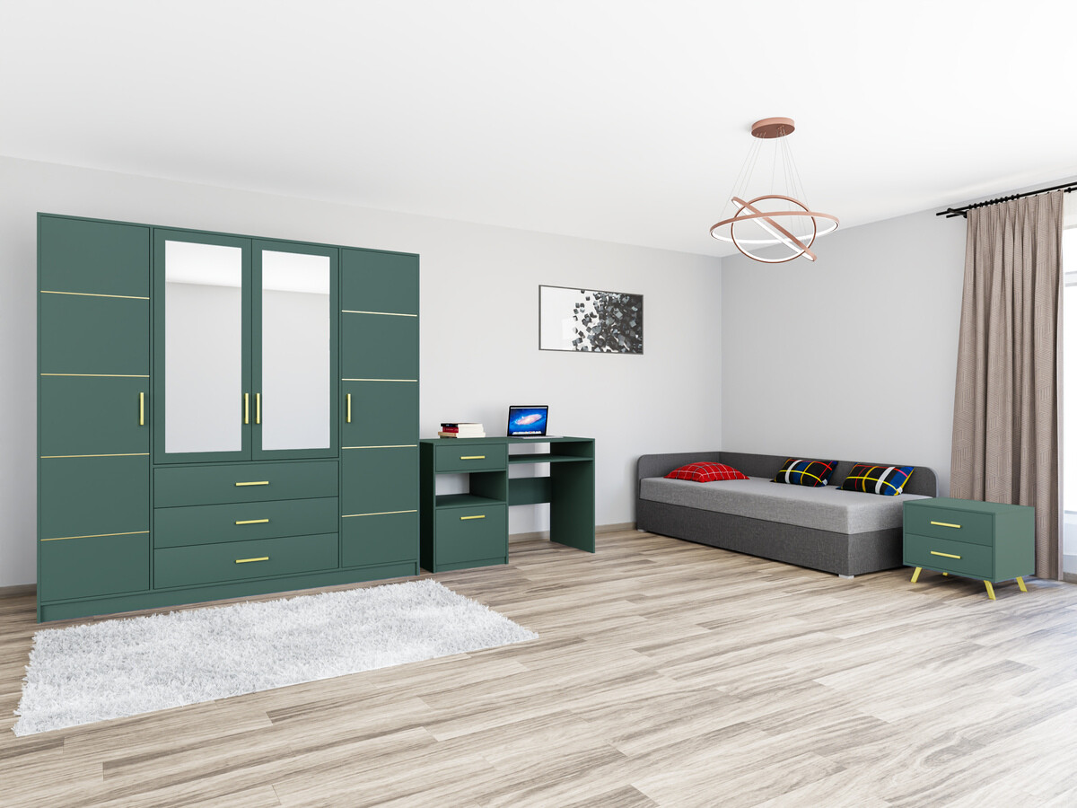 Mööblikomplekt Dortivu 122 (Roheline + Lux 06 + Lux 05)