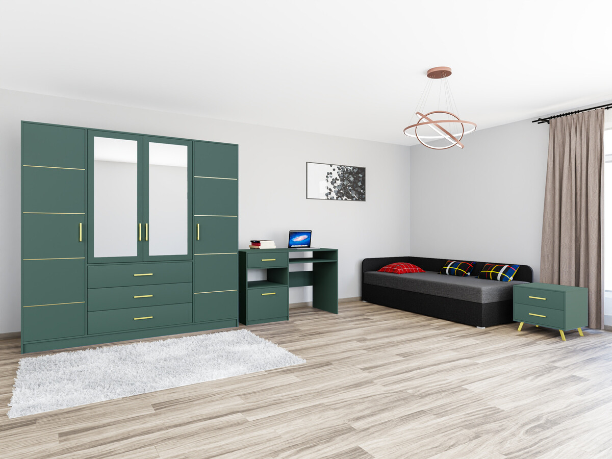 Mööblikomplekt Dortivu 122 (Roheline + Lux 23 + Lux 06)