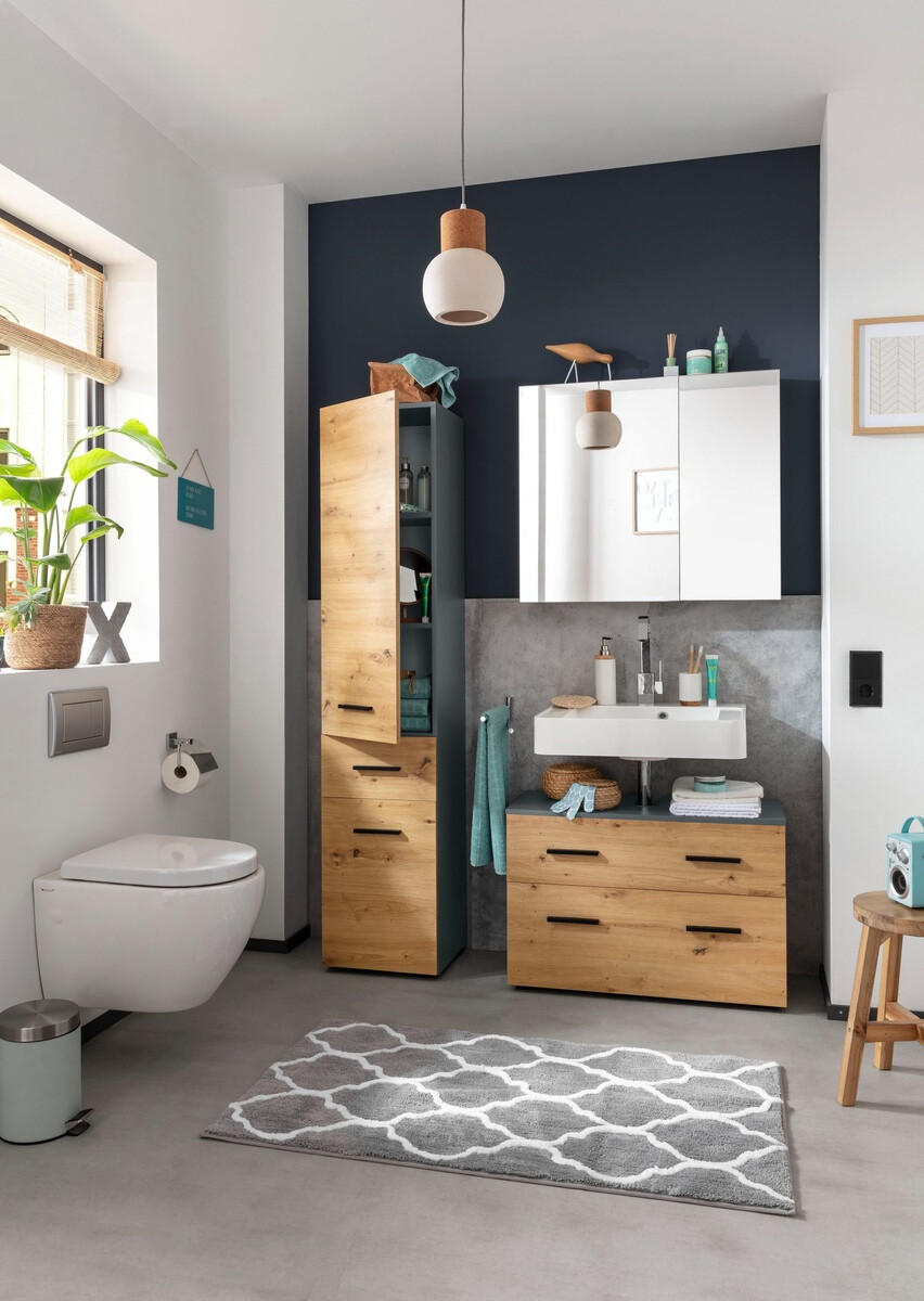 Vannitoa põrandakapp Larlori 103 (Antratsiit + Tamm)