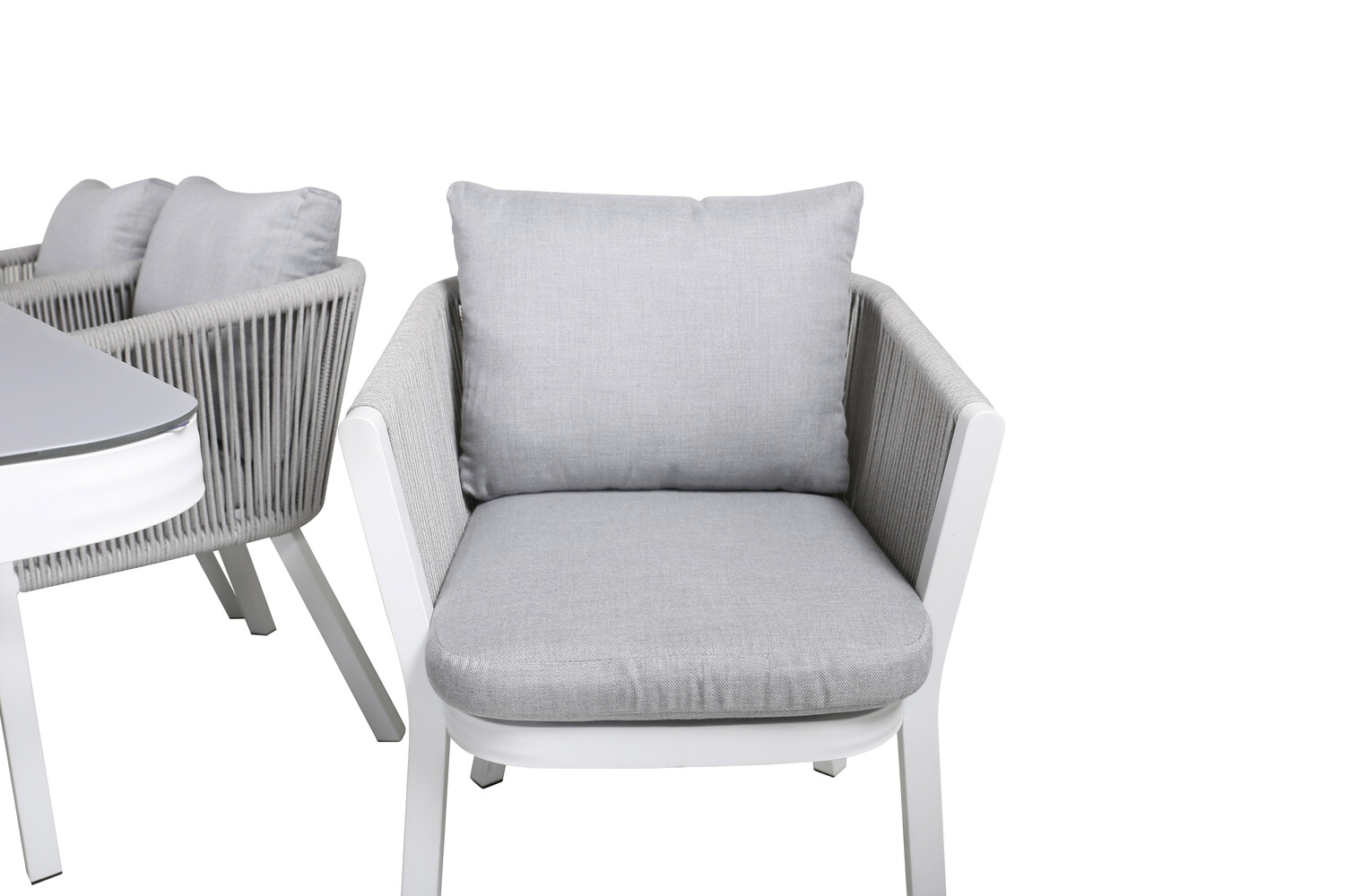 Laua ja toolide komplekt Dallas 3020 (Valge + Hall)