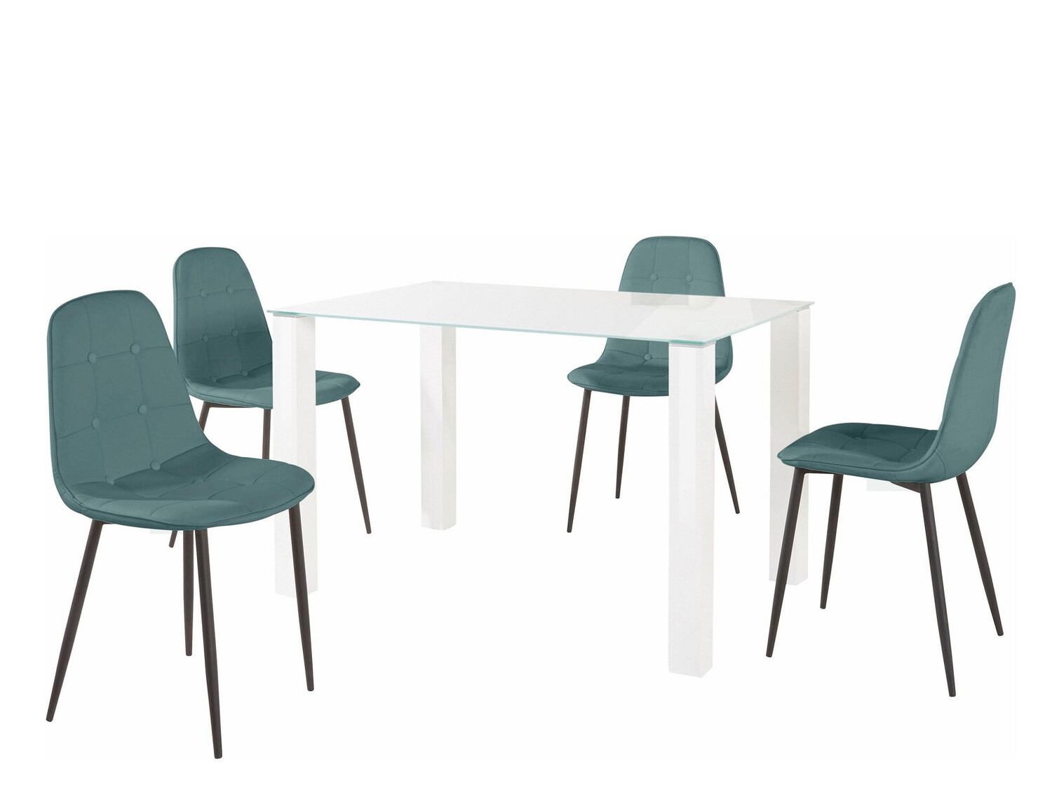 Söögitoakomplekt Denton 267 (Valge + Türkiis + Must)