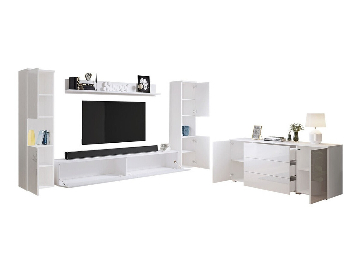 Elutoa komplekt Sarasota 133 (Wotani tamm + Läikiv valge)