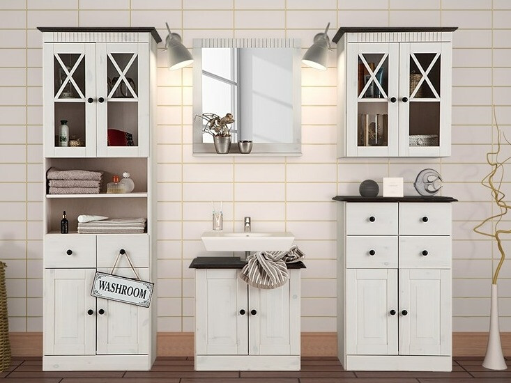 Vannitoa põrandakapp Deletri 100 (Valge + Havana Tamm)