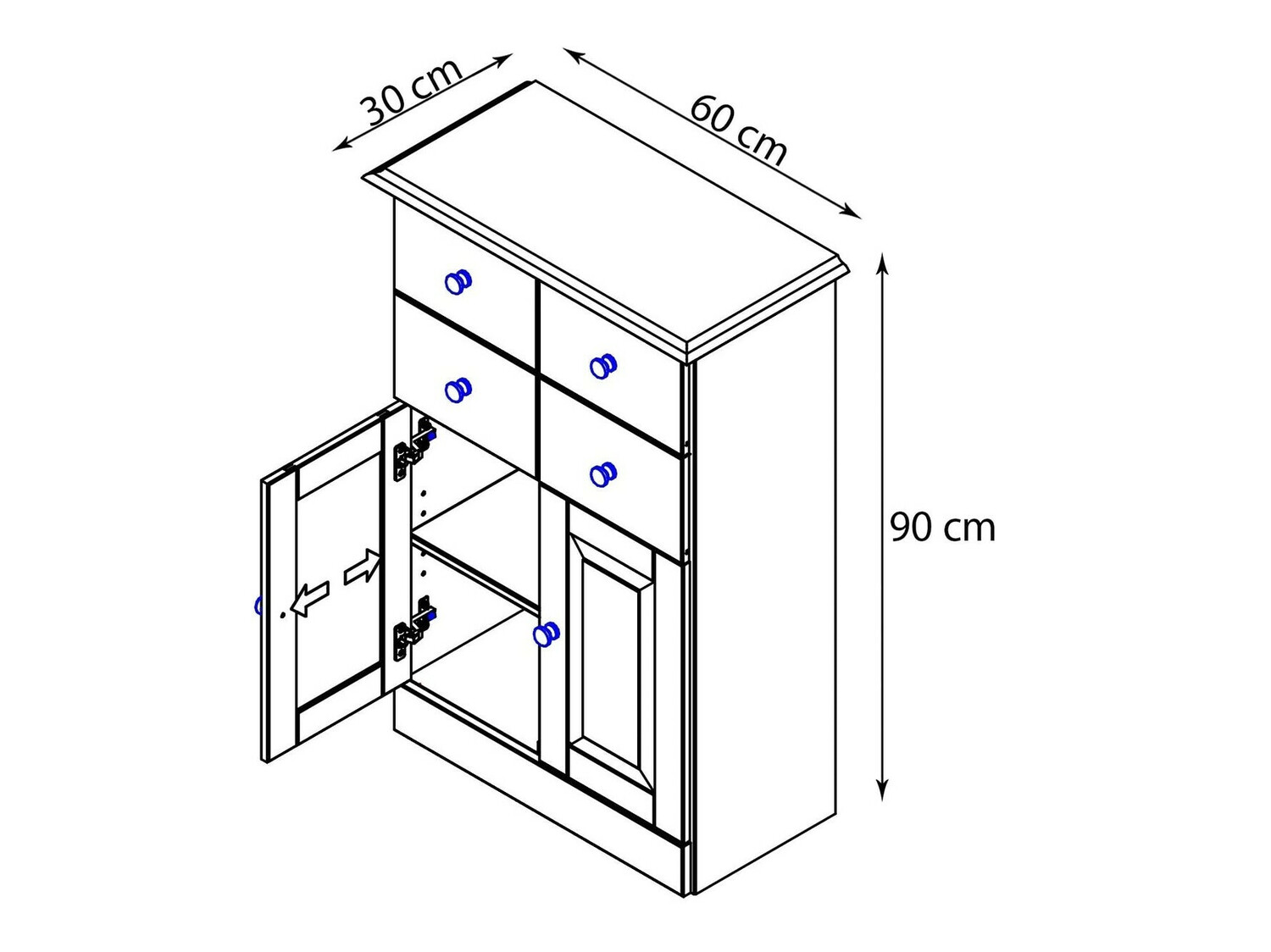 Vannitoa põrandakapp Deletri 100 (Valge + Havana Tamm)