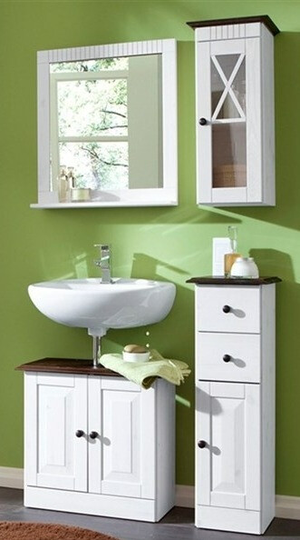 Vannitoa põrandakapp Deletri 110 (Valge + Havana Tamm)