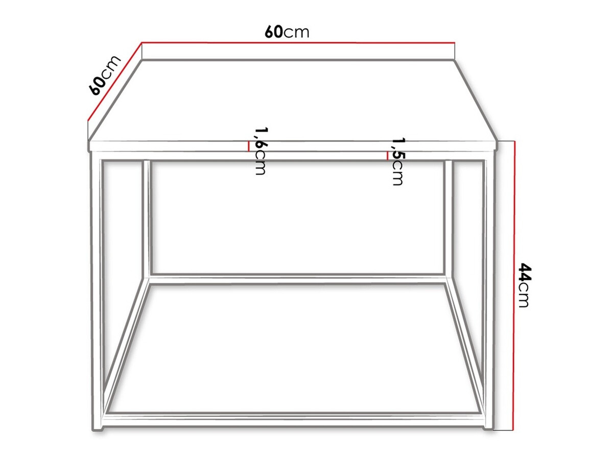 Diivanilaud Germantown 105 (Matt must + Läikiv valge)