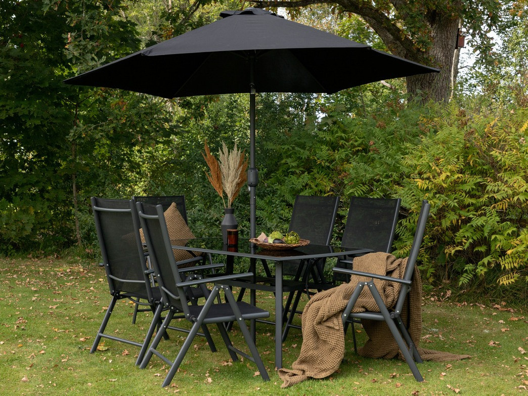 Laua ja toolide komplekt Dallas 3079 (Must) 2051-408