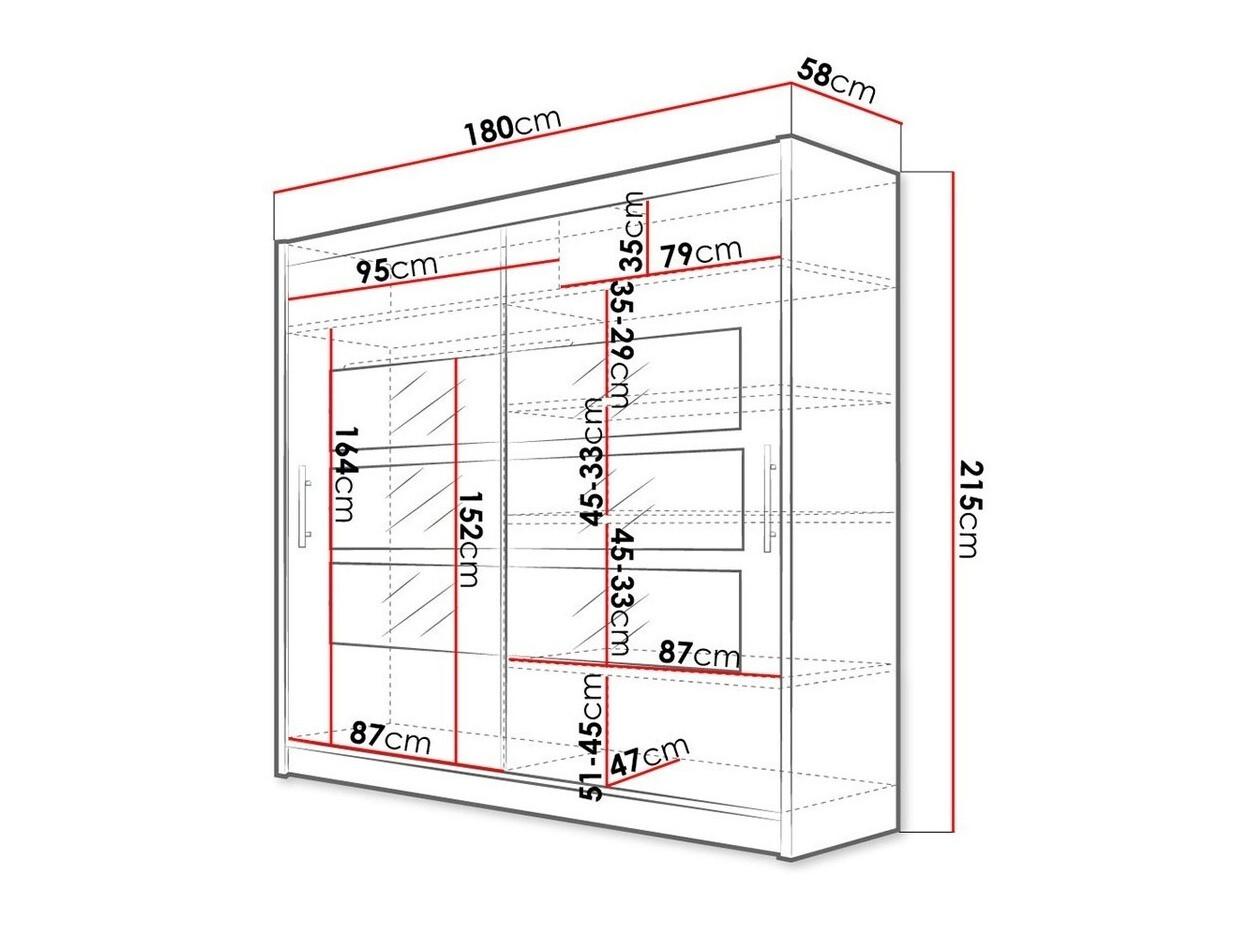 Riidekapp Closico Pallor III (Valge)