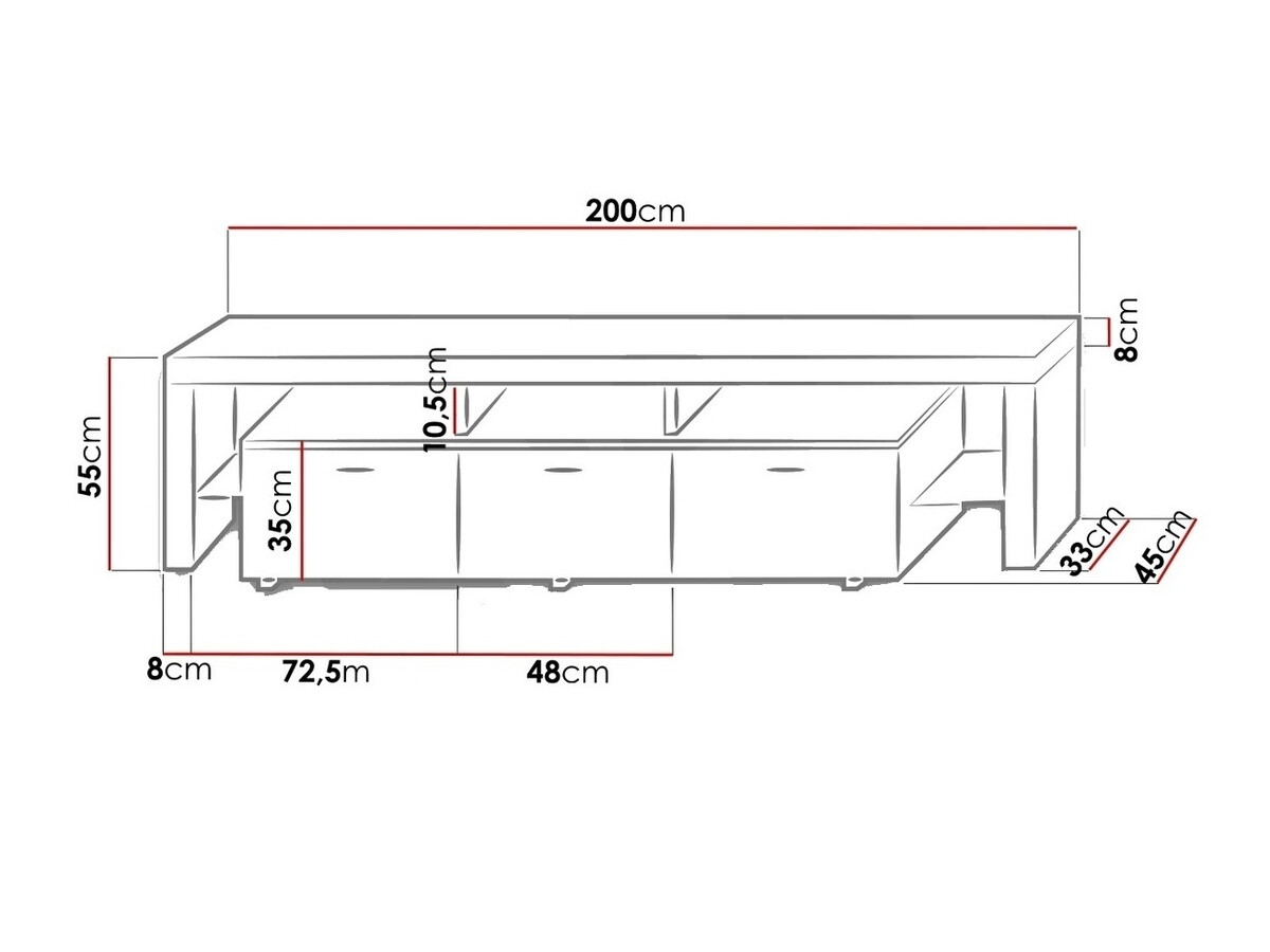 TV-alus Arbor (Valge + Läikiv valge)