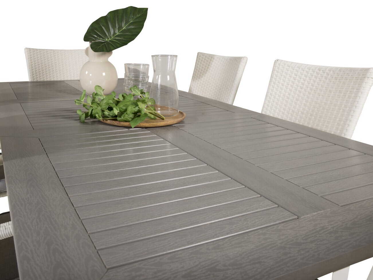 Laua ja toolide komplekt Dallas 2258 (Valge + Hall)