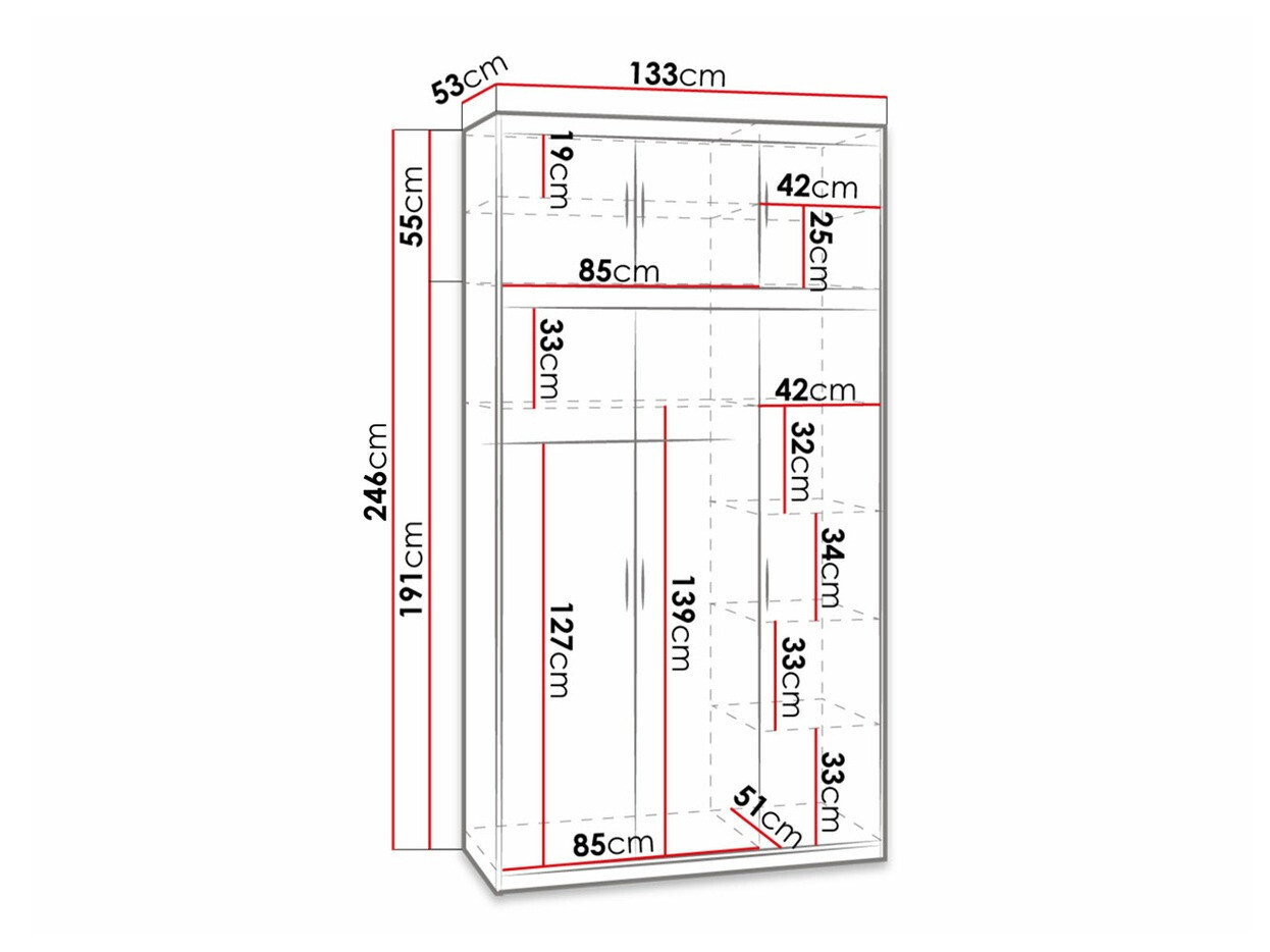 Riidekapp Novduni 104 (Valge)