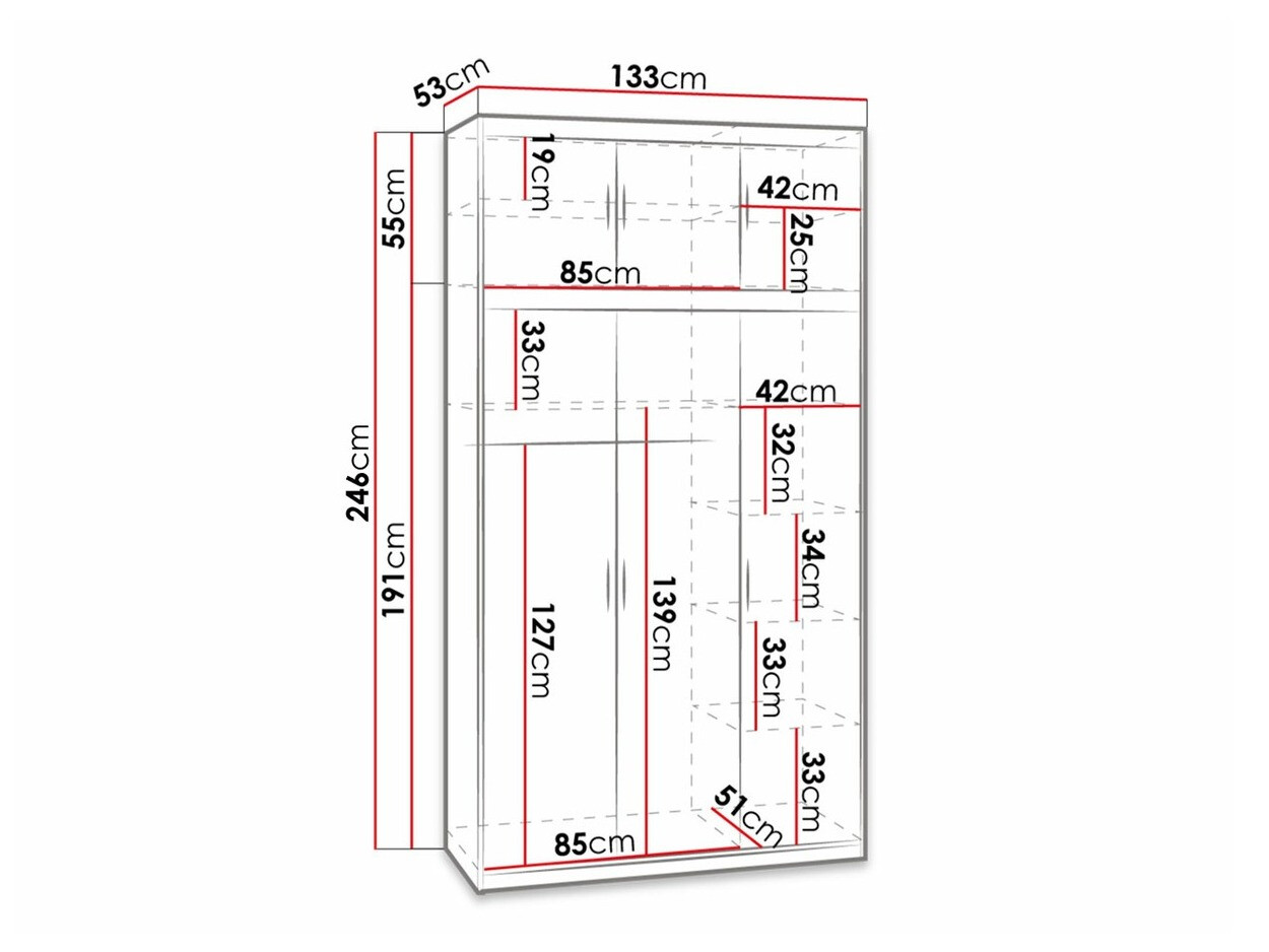 Riidekapp Novduni 105 (Valge)
