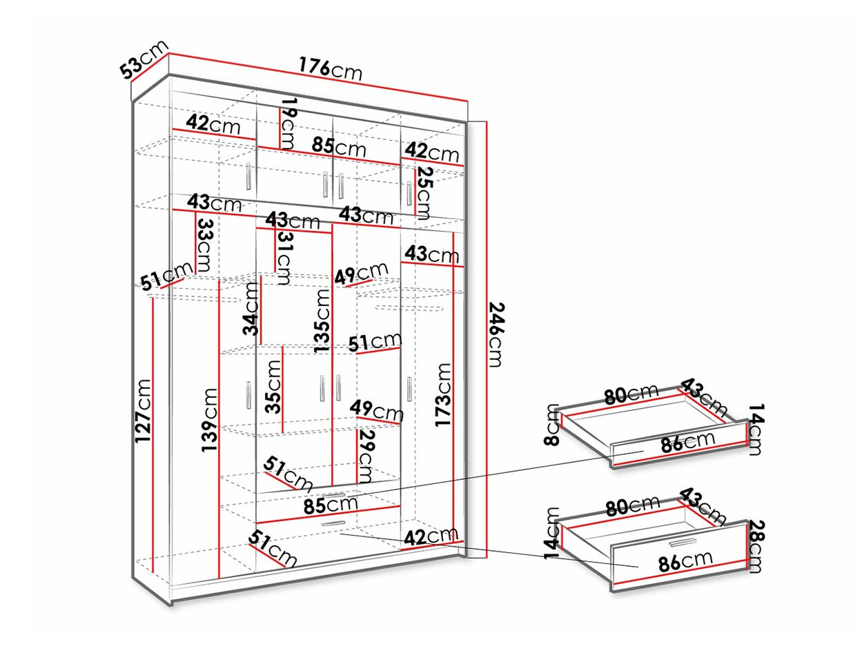 Riidekapp Novduni 106 (Valge)