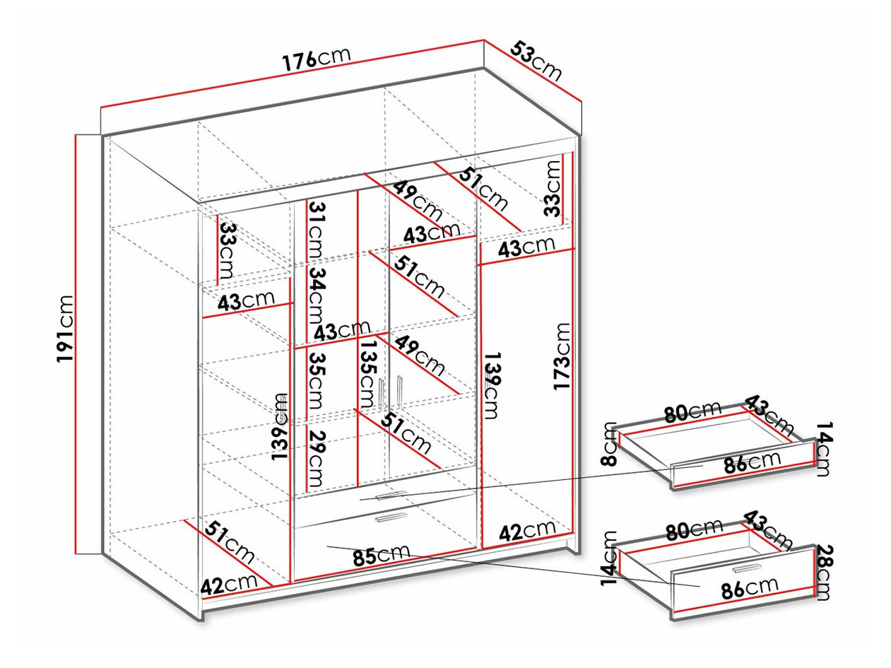Riidekapp Novduni 107 (Valge)