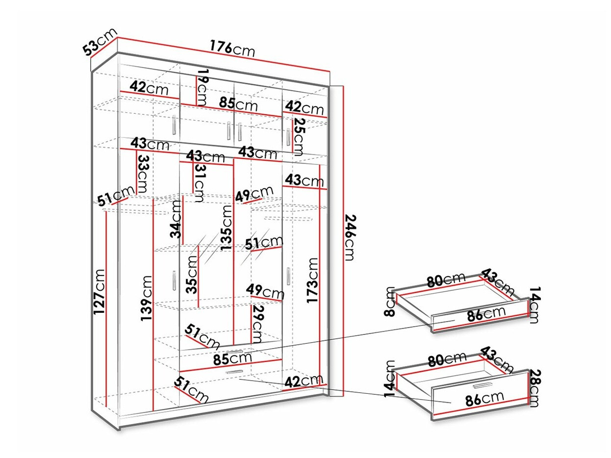 Riidekapp Novduni 109 (Valge)