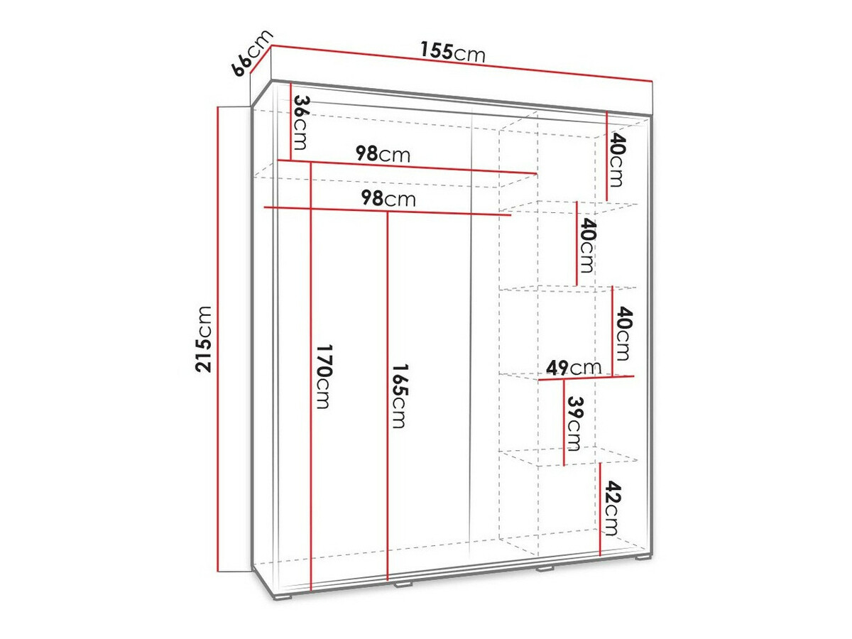 Riidekapp Murrieta 100 (Valge)