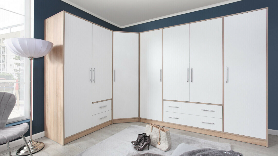 Riidekapp Cavmero 102 (Sonoma tamm + Valge)