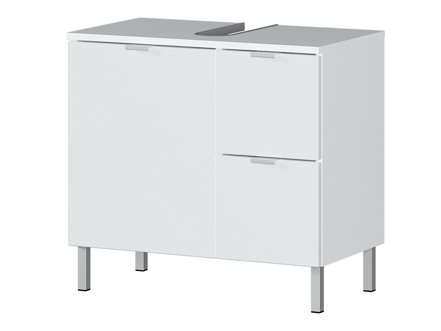 Vannitoa põrandakapp kraanikausile Lomcamo 100 (Valge + Läikiv valge)