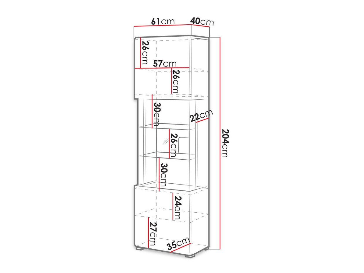 Riiul Torsone 103 (Valge + Läikiv valge + San remo tamm)
