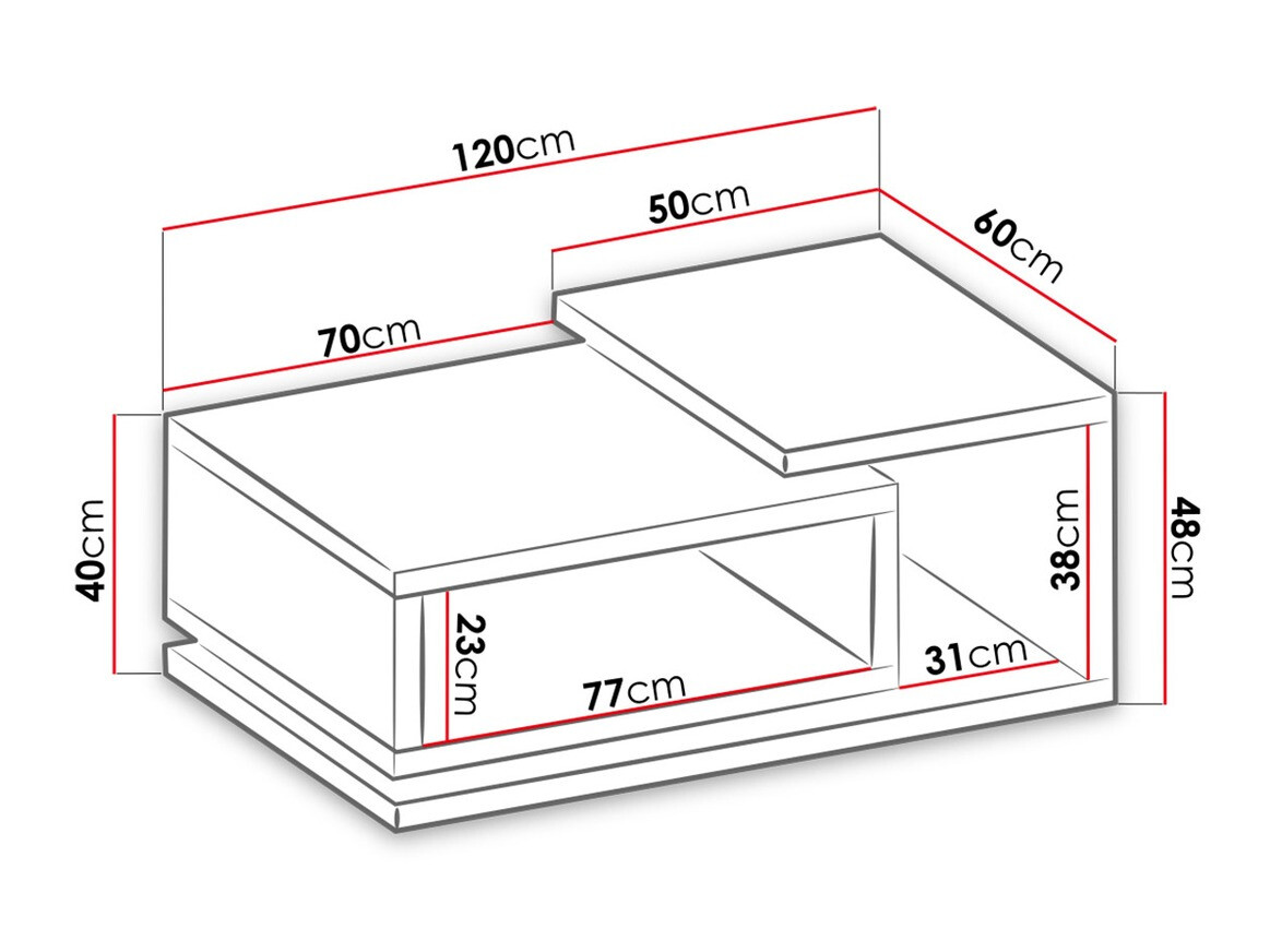 Diivanilaud Lutiva 104 (Matera hall + Tume kuusk)