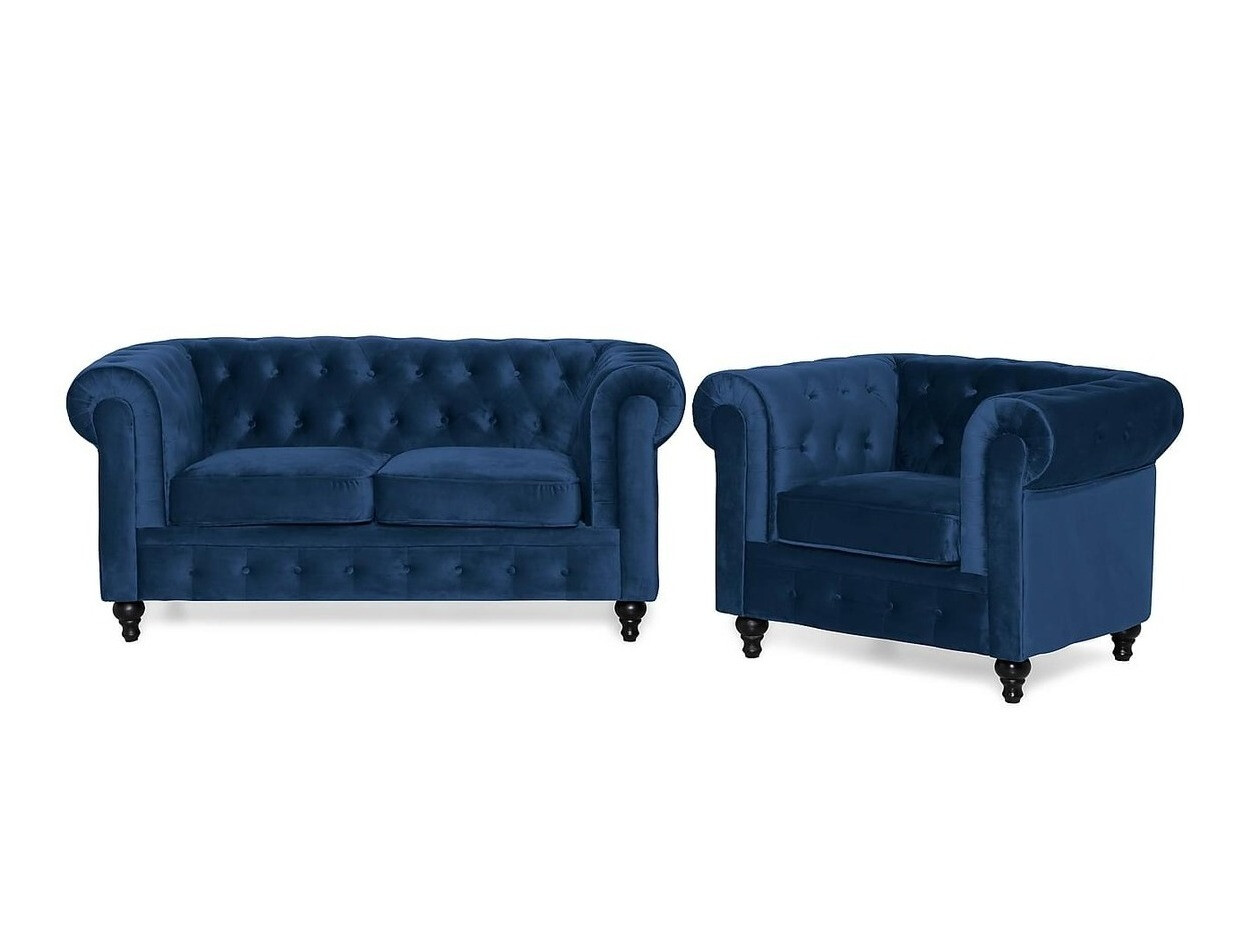 Chesterfield pehme mööbli komplekt Manor House Ophfenu 102 (Sinine)