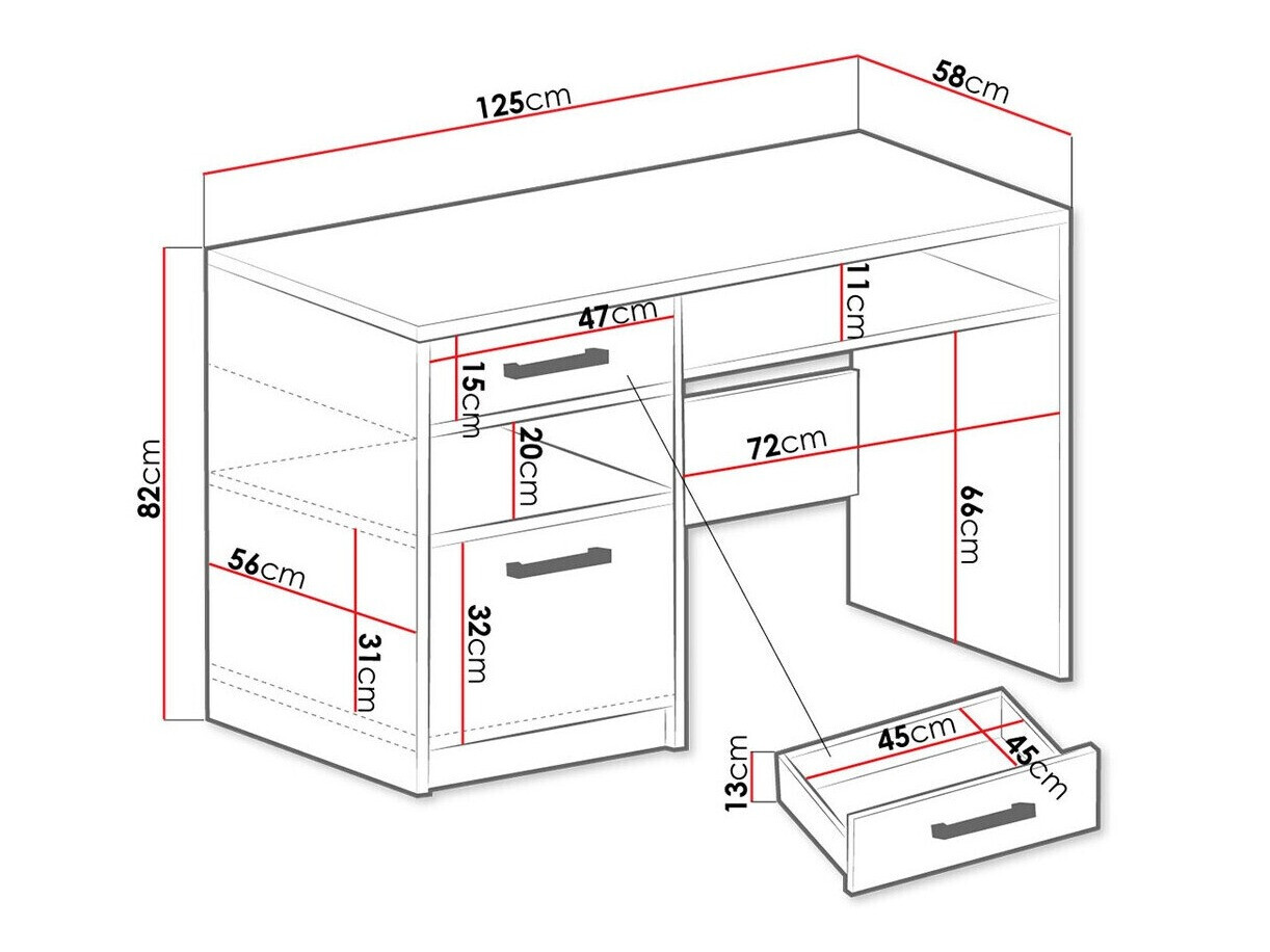 Kirjutuslaud Dortivu 117 (Lilla + Kuldne)