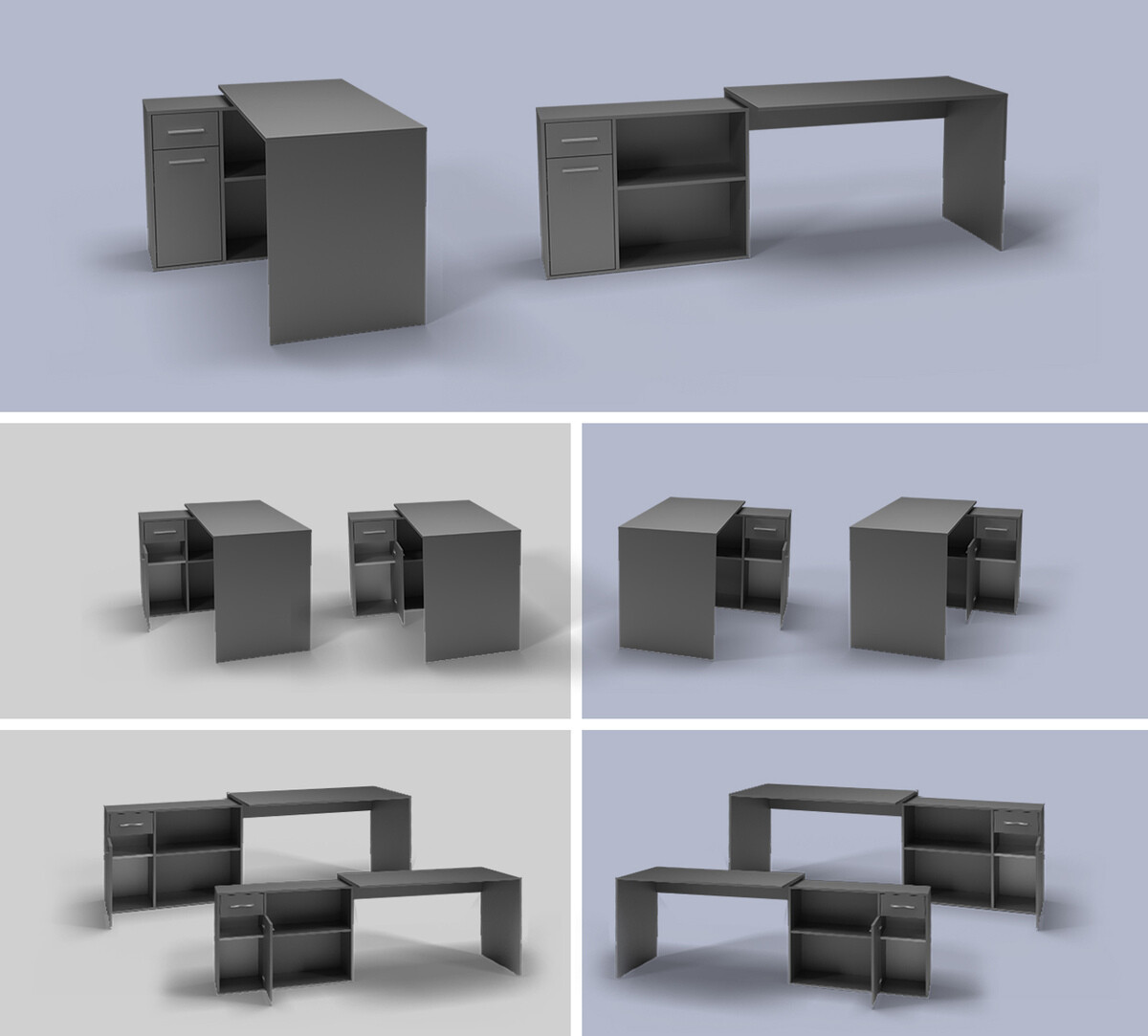 Kontori nurgalaud Bristol 139 (Valge)