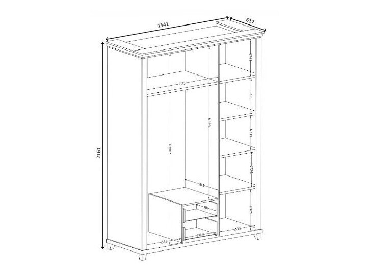 Riidekapp Tolnue 114 (Tumeroheline + Lefkas tamm)