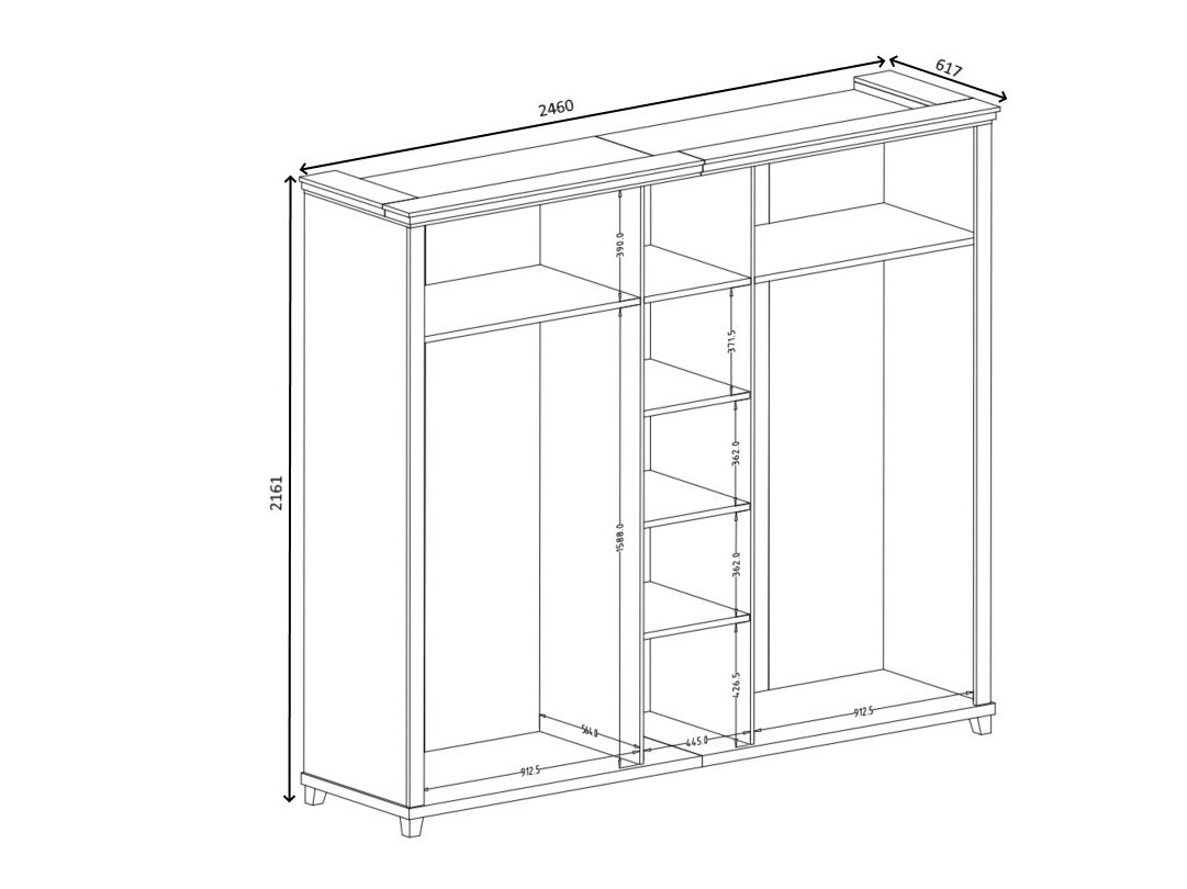 Riidekapp Tolnue 116 (Tumeroheline + Lefkas tamm)