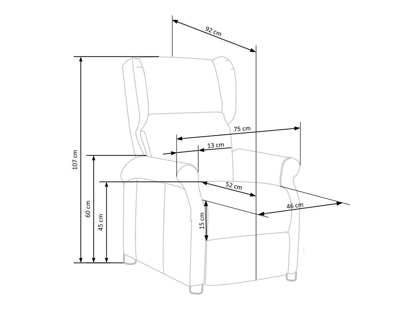 Tugitool recliner Houston 878 (Bluvel 68)