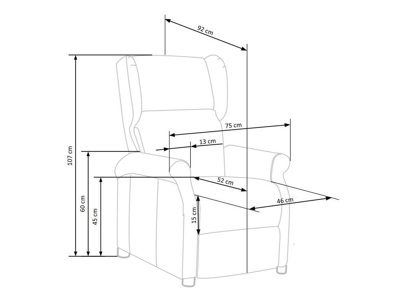 Tugitool recliner Houston 878 (Tumeroheline)