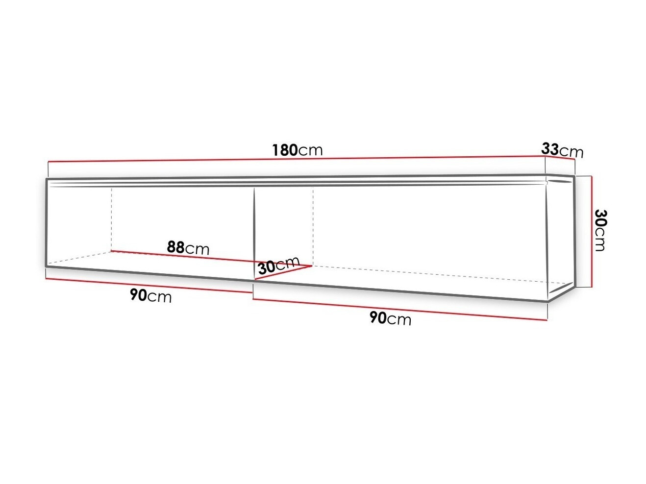 TV-alus Scientia I (Valge + Läikiv valge)