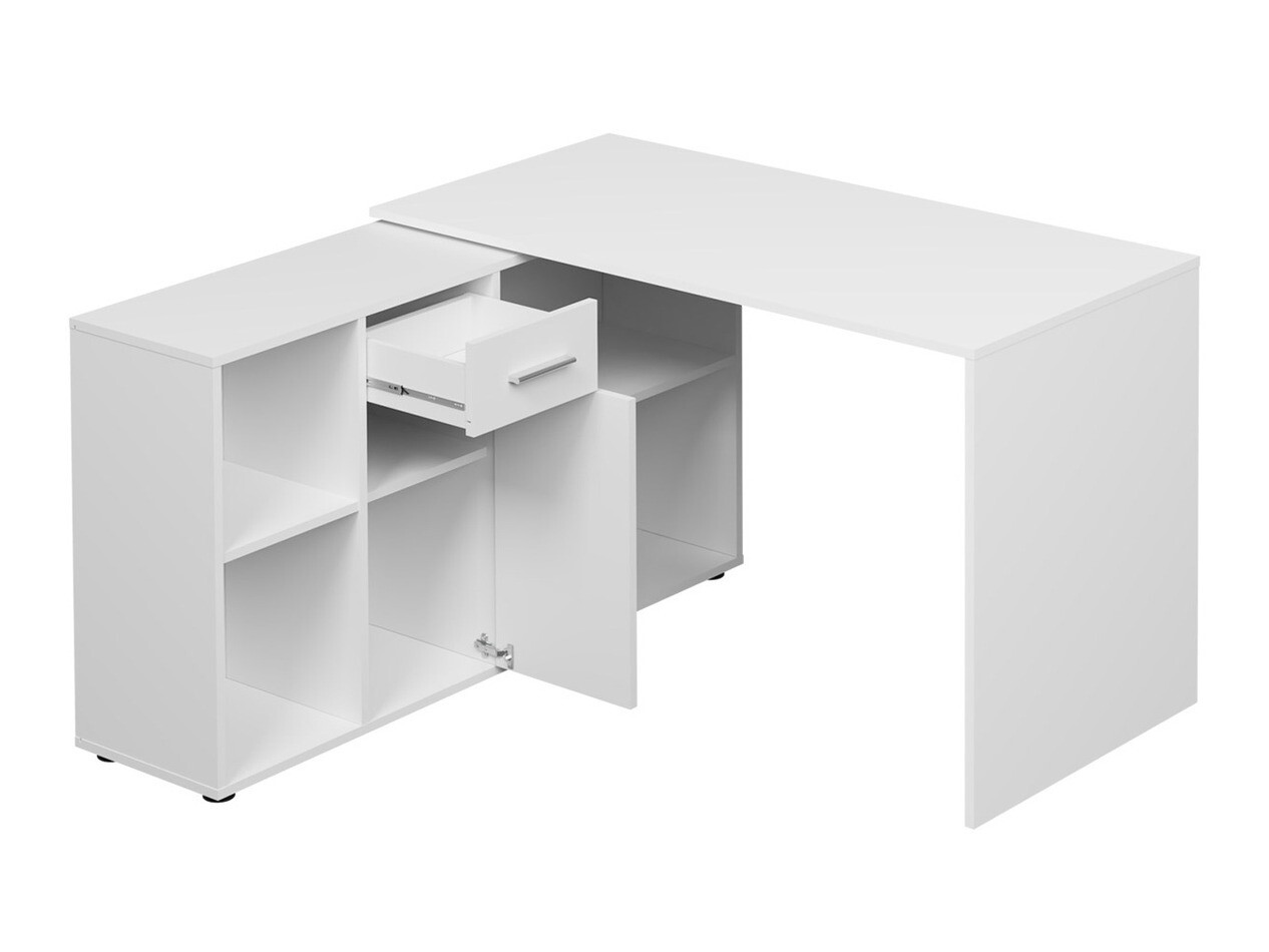 Kontori nurgalaud Bristol 122 (Betoon + Valge)
