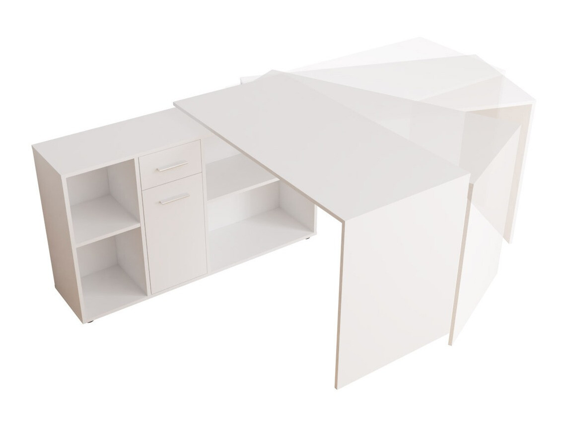 Kontori nurgalaud Bristol 122 (Betoon + Valge)