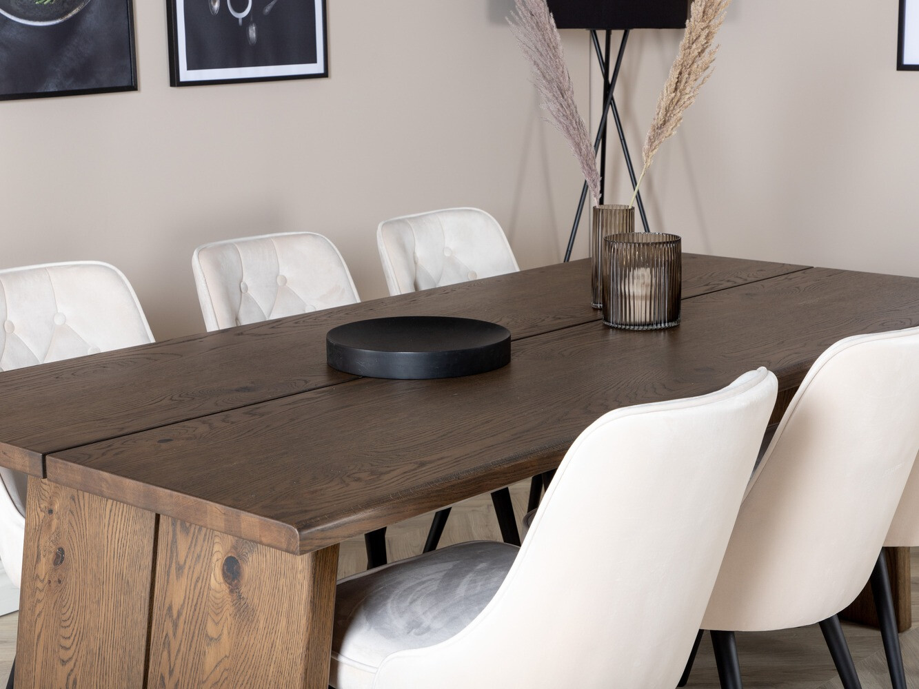 Söögitoakomplekt Dallas 1807 (Must + Beež)