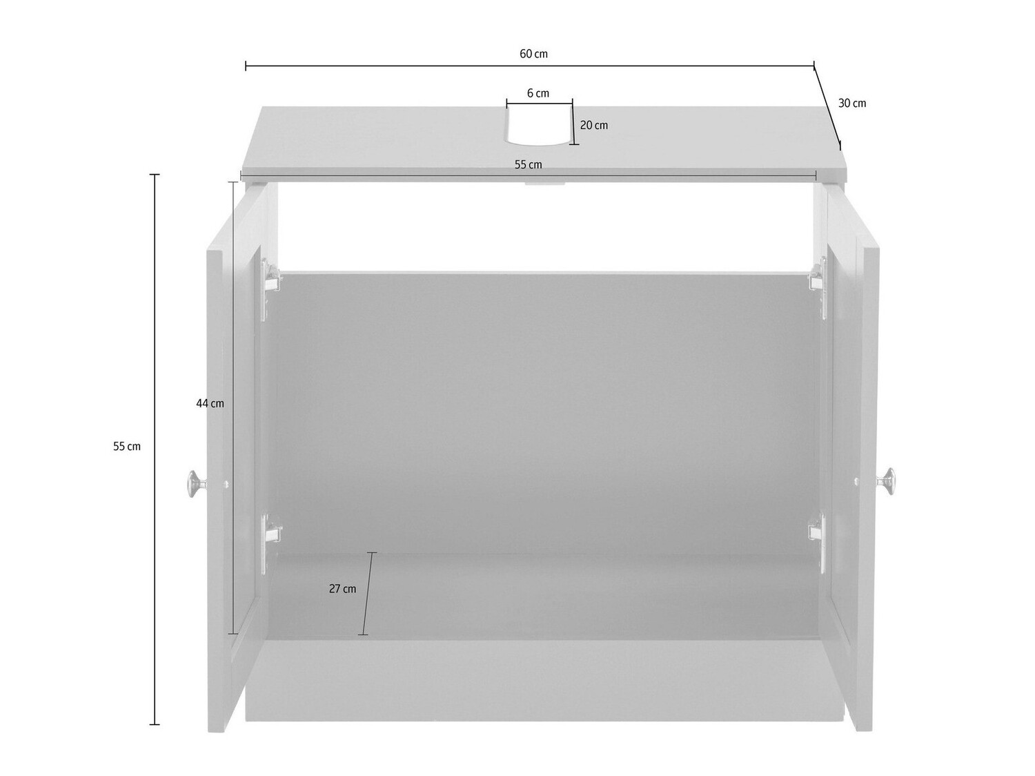 Vannitoa põrandakapp kraanikausile Elmvene 106 (Valge)
