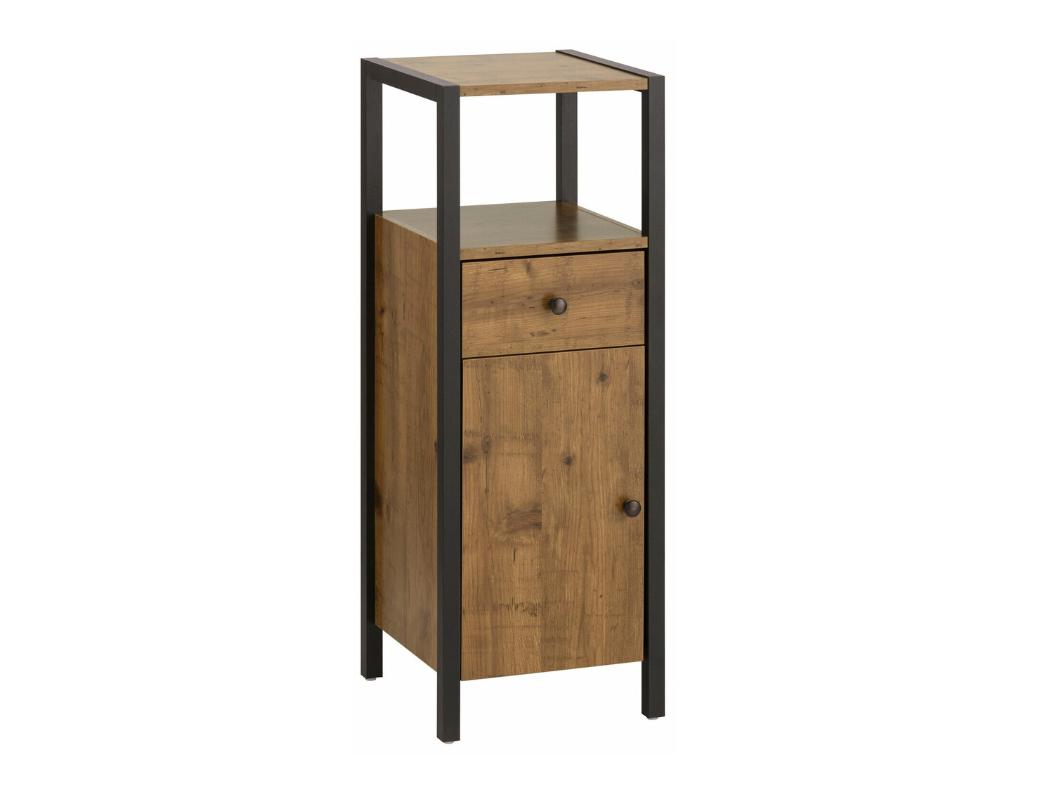 Vannitoa põrandakapp Larnovo 112 (Tume tamm + Must)