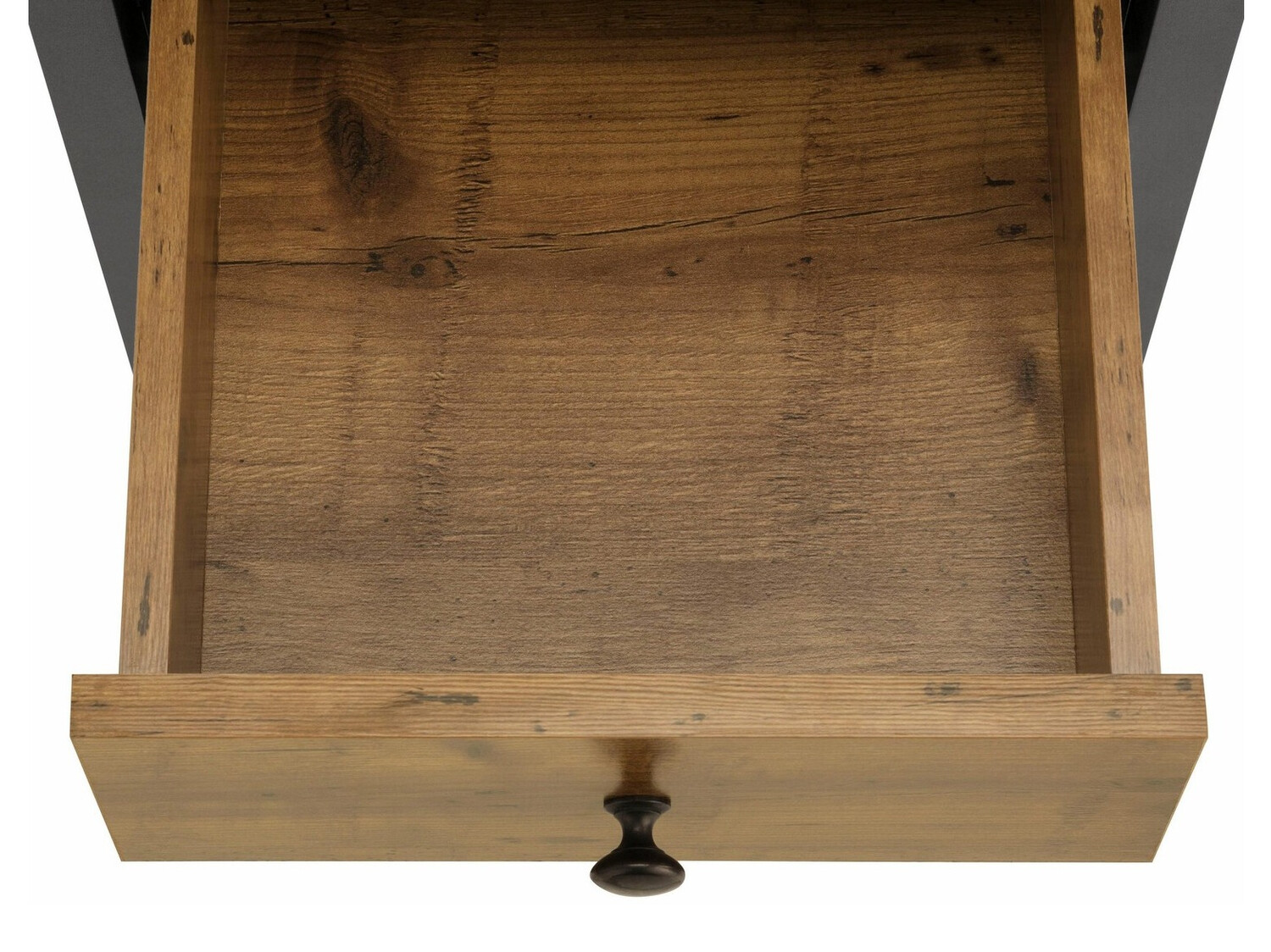 Vannitoa põrandakapp Larnovo 112 (Tume tamm + Must)